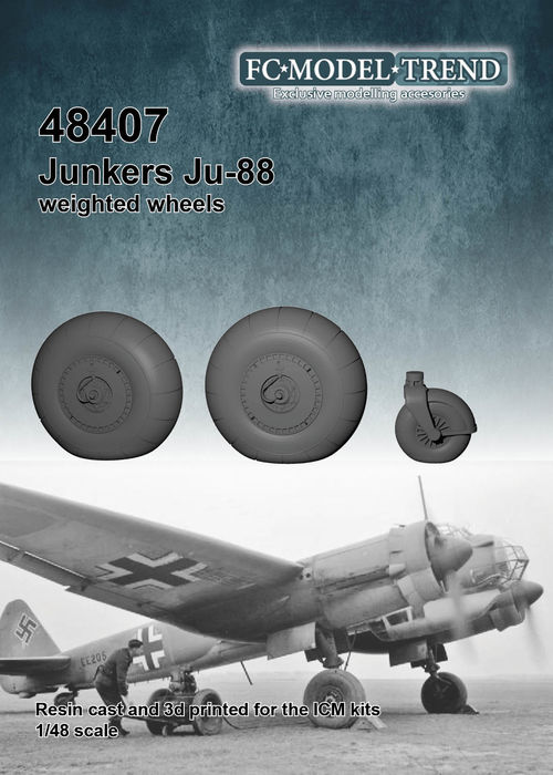 48407 Junkers Ju-88 weighted wheels, 1/48 scale