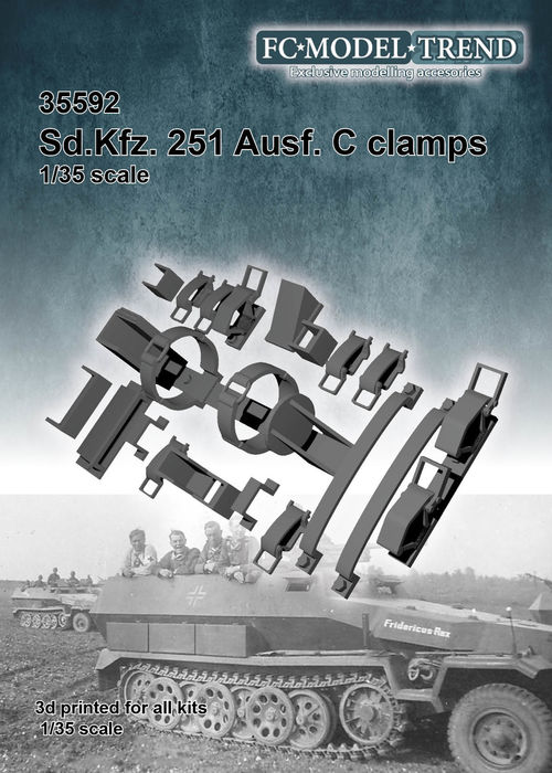 35592 Anclajes para herramientas para el Sd.Kfz. 251 Ausf. C, escala 1/35