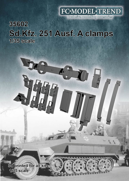 35602 Anclajes d eherramientas para el Sd.Kfz. 251 Ausf A, escala 1/35