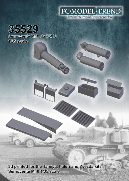 35529 Semovente M40 details, 1/35 scale