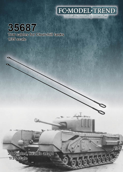 35687 Churchill tanks tow cables, 1/35 scale