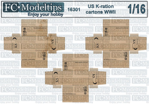 16301 Cajas de raciones K, US army WWII, escala 1/16