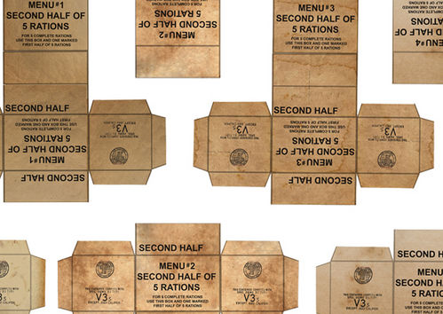 16302 WWII, US army 5 in 1 ration cartons, 1/16 scale