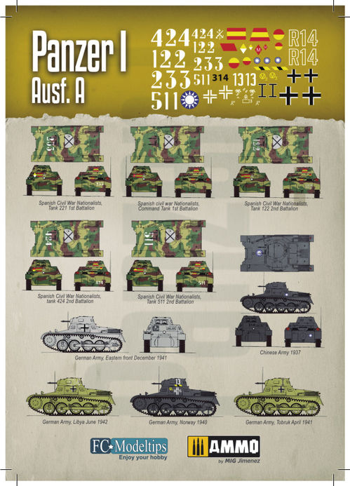 16202 Panzer I, Ausf. A. C 1/16 scale decals