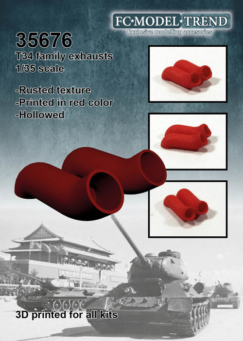 35676 T34 family exhausts, 1/35 scale