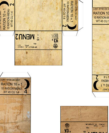 16303 US army C-ration boxes,WWII 1/16 scale