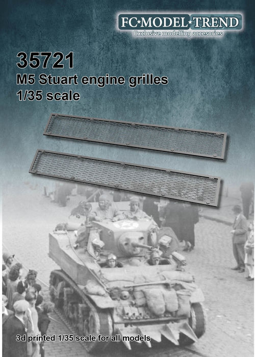 35721 M5 Stuart engine grilles, 1/35 scale