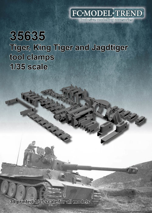 35635 Tiger/King tiger/Jagdtiger tool clamps, 1/35 scale