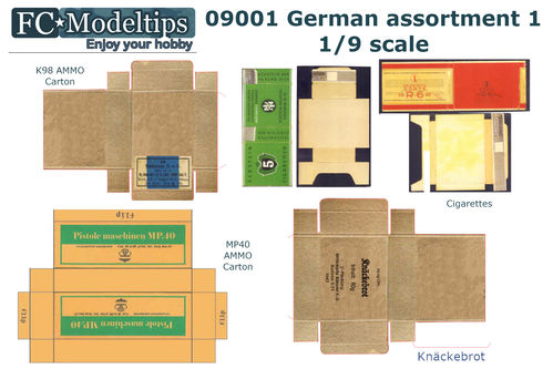 09001 German assortment WWII set 1, 1/9 scale