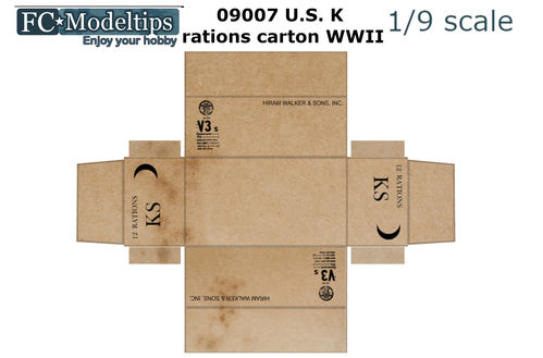 09007 US WWII K rations carton, 1/9 scale