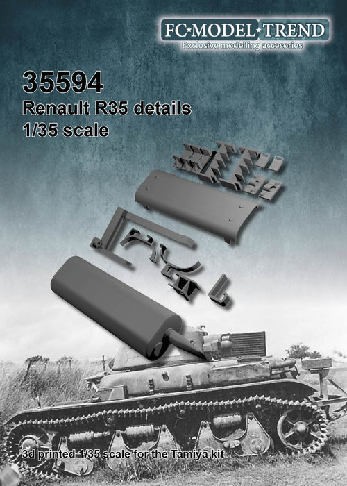 35594 Renault R-35 tool clamps and exhaust, 1/35 scale