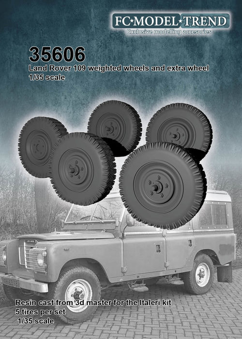 35606 Land Rover, ruedas con peso, escala 1/35