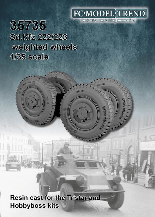 35735 Sd.Kfz. 221/222/223 weighted wheels, 1/35 scale