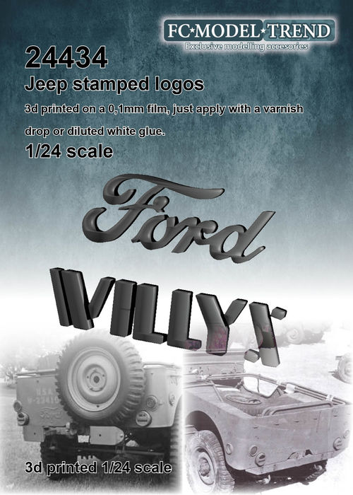 24434 Jeep stamped logos, 1/24 scale