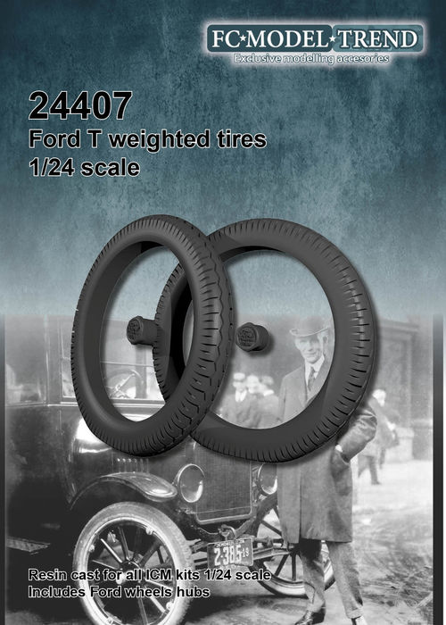 24407 Ford T, weighted tires, 1/24 scale