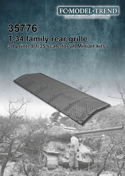 35776 T34 engine grille for Miniart kits, 1/35 scale 3d printed