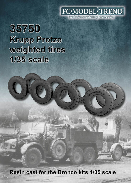 35750 Krupp Protze, neumáticos "con peso", escala 1/35