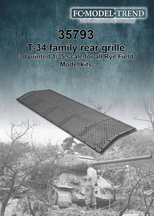 35793 T34 and family engine cover grille, for RFM model kits 1/35 scale