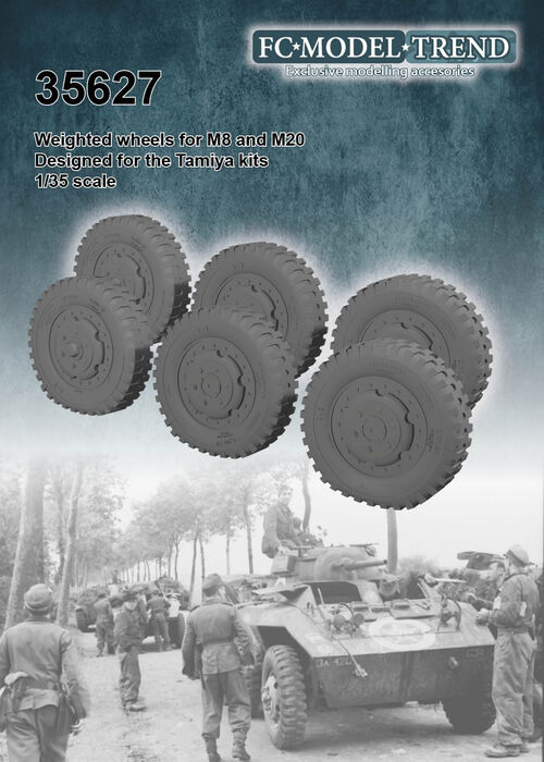 35627 Weighted wheels for M8 & M20, 1/35 scale