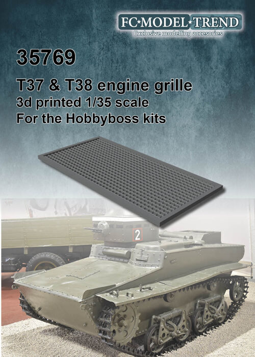 35769 T37/T38 engine cover grille, 1/35 scale