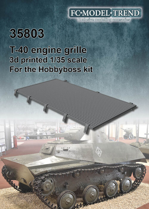 35803 T-40 engine cover grille, 1/35 scale