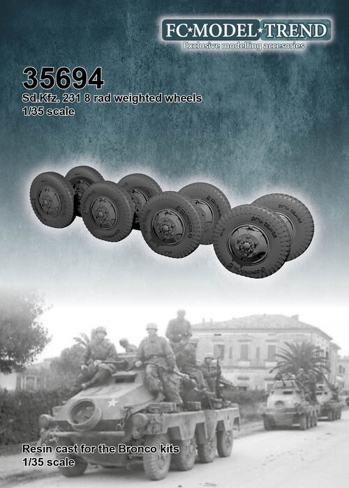 35694 Sd.Kfz 231 8 rad. weighted wheels, 1/35 scale