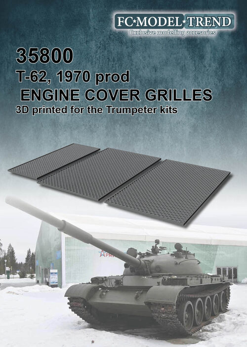 35800 T-62 mod. 1970 engine cover meshes, 1/35 scale