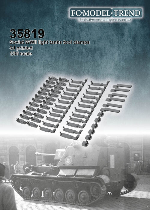 35819 Soviet WWII light tanks tool clamps, 1/35 scale