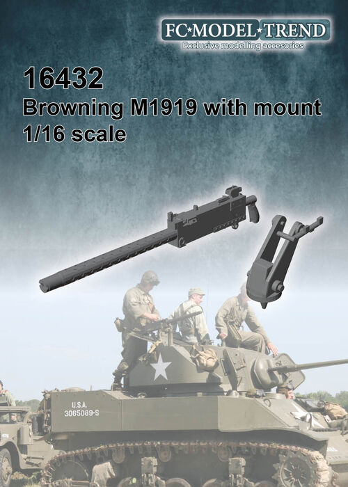 16432 Browning M1919 with mount, 1/16 scale