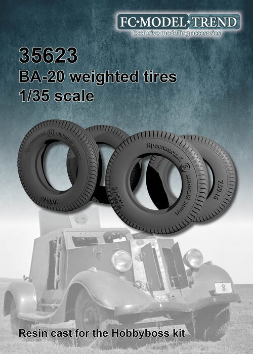35623 BA-20 weighted tires, 1/35 scale