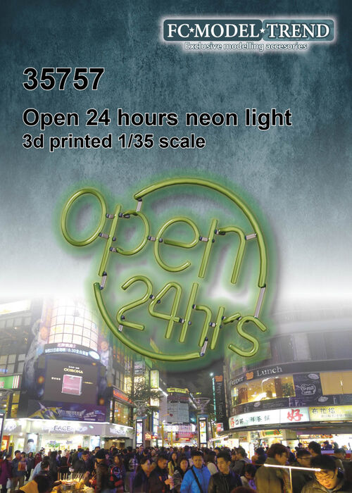 35757 Open 24hrs, neon light, 1/35 scale.