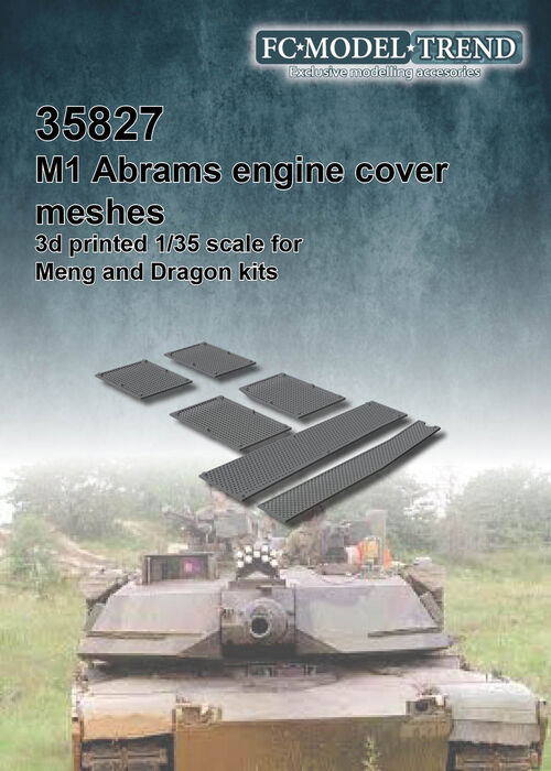 35827 m1 Abrams mesh grilles. 1/35 scale.