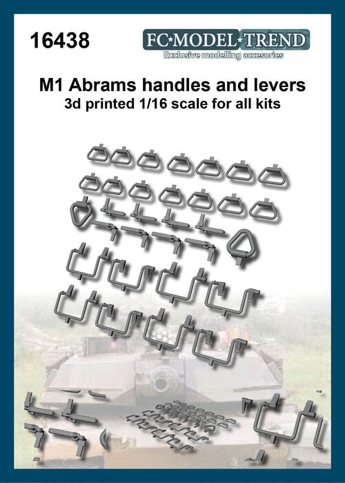 16438 M1 Abrams, tiradores y palancas. Escala 1/16