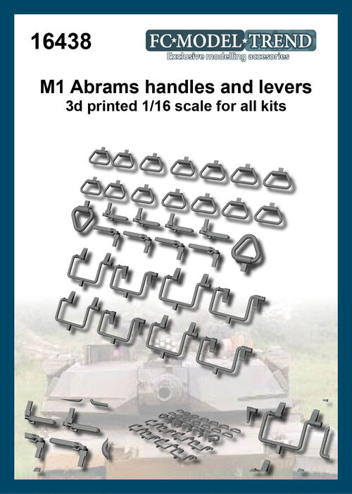 16438 M1 Abrams handles and levers, 1/16 scale.