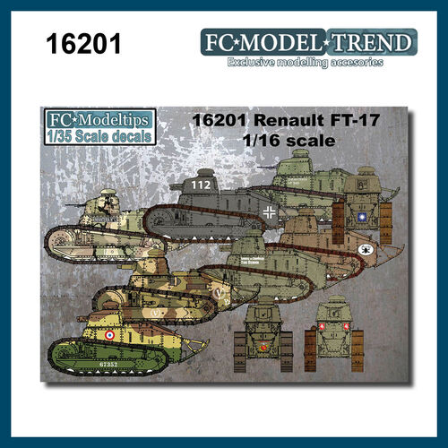 16201 FT-17 decals 1/16 scale