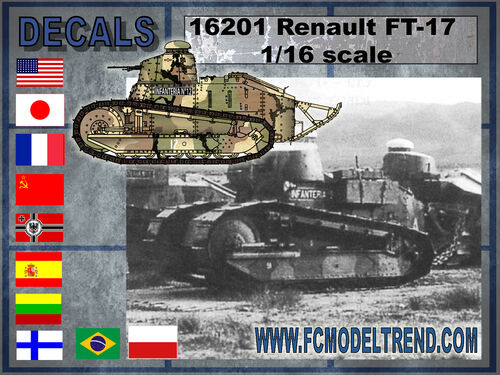 16201 FT-17 decals 1/16 scale