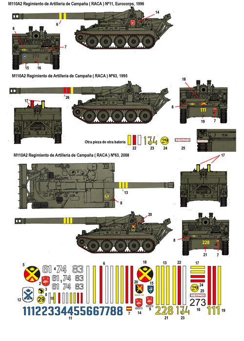 35218 Calcas para el M107 y M110 en Espaa, escala 1/35