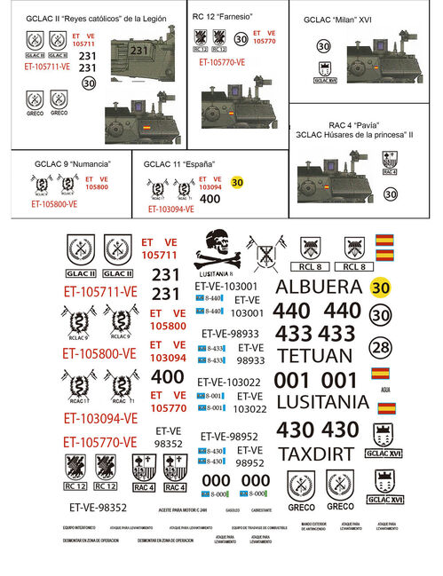 35230 VCI Centauro en Espaa, calcas escala 1/35