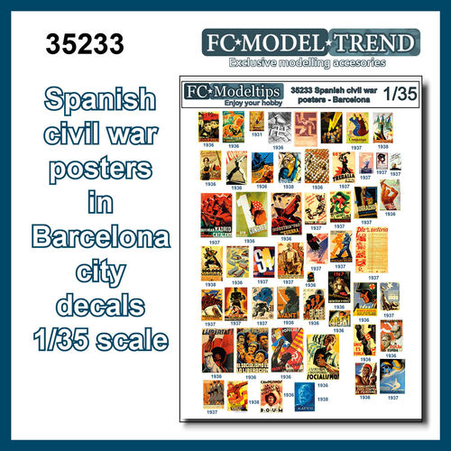 35233 Spanish civil war posters, Barcelona. 1/35 scale