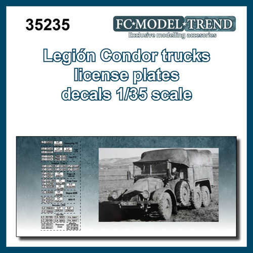 35235 Legion Condor trucks license plates, 1/35 scale