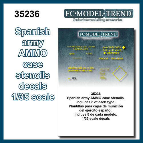 35236 Spanish army ammo case stencils. 1/35 scale decals.
