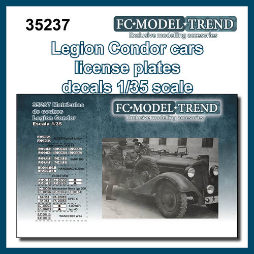 35237 Legion Condor cars license plates 1/35 scale