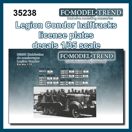 35238 Legion Condor halftracks license plates, 1/35 scale