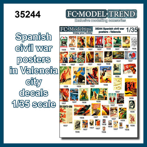 35244 Spanish civil war posters, Valencia. 1/35 scale decals