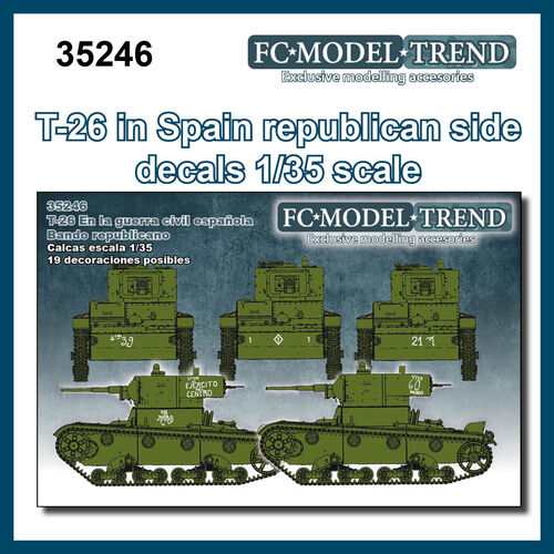 35246 T-26 in Spain decals , republican side, 1/35 scale