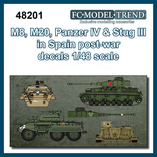 48201 Panzer IV, Stug III, M8 y M20 in Spain, 1/48 scale