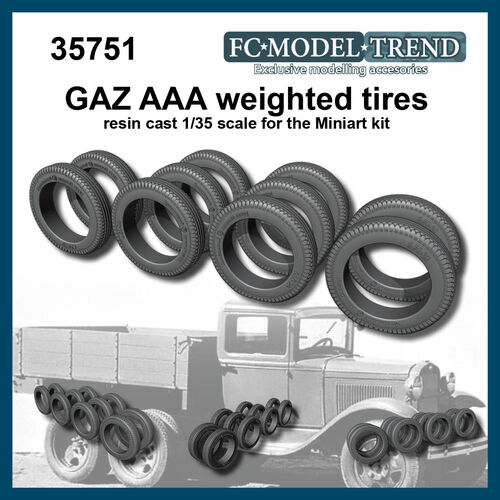 35751 GAZ AAA, weighted tires, 1/35 scale