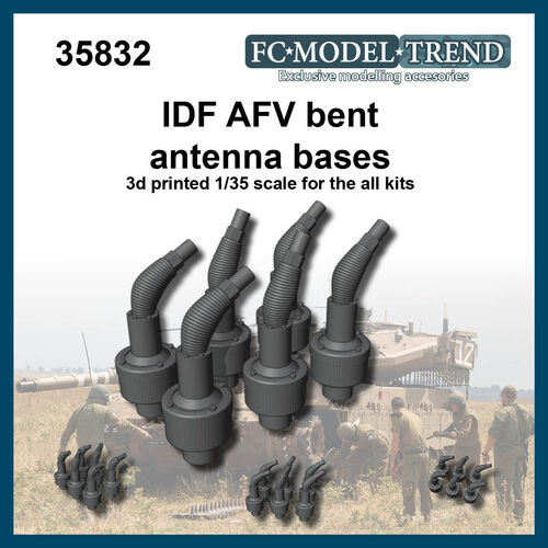 35832 IDF AFV bent antenna bases, 1/35 scale.