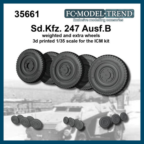 35661 Sd.Kfz.247 weighted wheels, 1/35 scale
