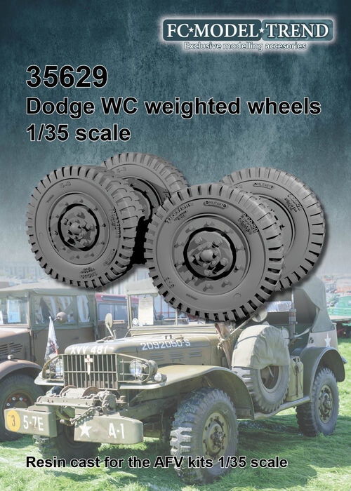 35629 Dodge WC weighted wheels, 1/35 scale.